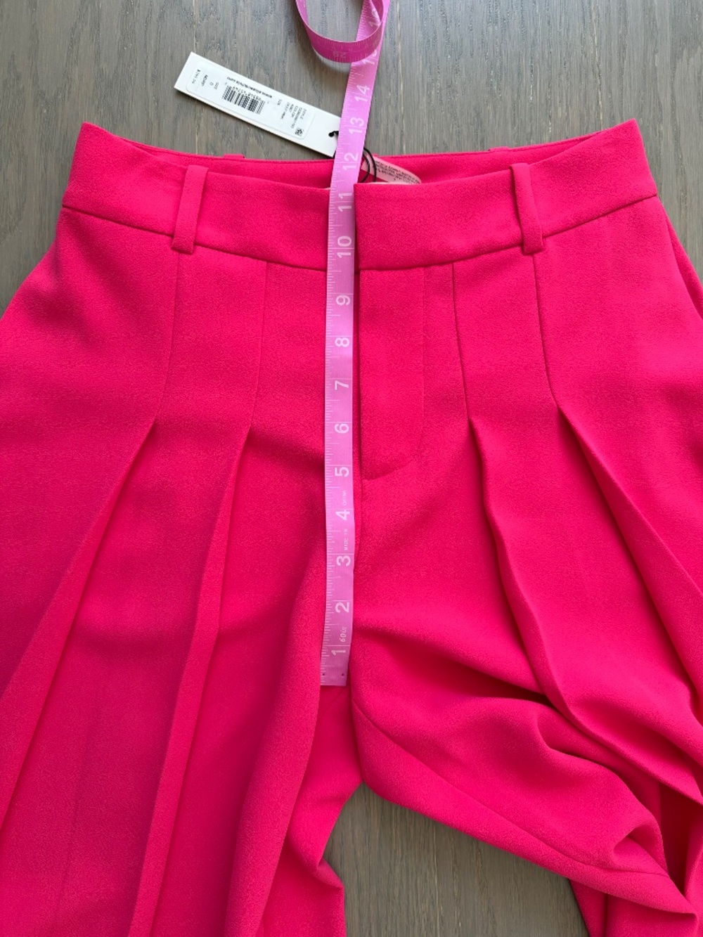 Alice + Olivia Blaire High Rise Pleated Pants Trousers Deep Pink Size 0 w/ Tags - Picture 6 of 9